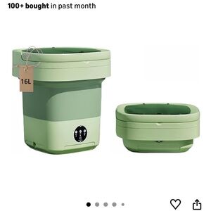 Portable Collapsible Electric Washing Laundry Bucket - Green